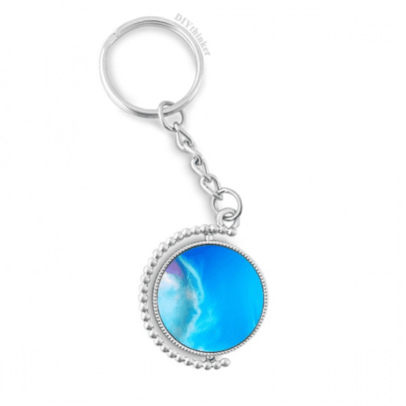 blue yellow stars dark night rotatable keyholder disc accessories chain clip