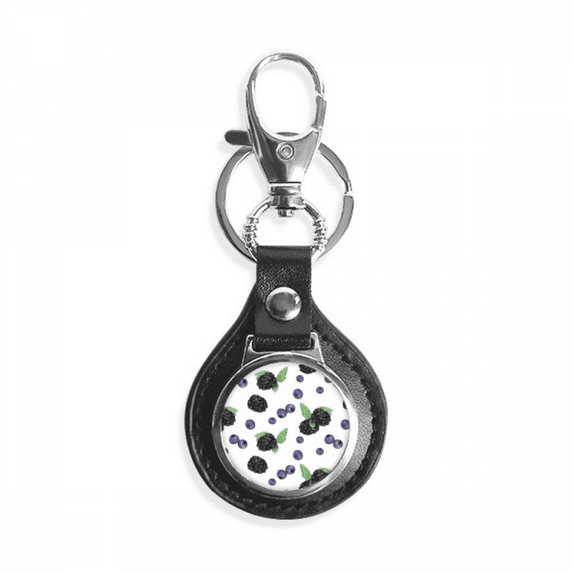 blueberry fruit watercolor illustration pattern key link chain keyholder finder hook metal
