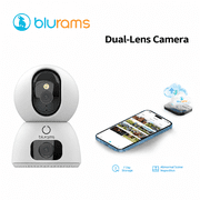 blurams 2K Dual-Lens Pet Camera , Dual-Band WiFi 6, 360  PTZ, Split-Screen View, Human & Sound Detection, Works with blurams APP