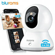 blurams 8MP Indoor PTZ Camera Works As A Baby And Pet Monitor With Phone App Access, One-Touch Call, AI Detection For Human/Pet/Motion/Sound/Cry, Dual-Band Wi-Fi 6, And Alexa Compatibility.