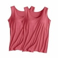 thumbnail image 1 of bnaln 2PCS Camisole Tops for Womens Summer Tank Tops with Built in Bras Casual Basic Shirts Sleeveless Yoga Camisole Crewneck Workout Tops Cute Tshirts Teen Girls Tunic Tops Underwear, 1 of 2