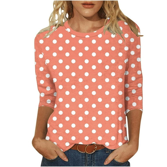 bnaln 3/4 Sleeve Shirts for Womens Summer Tops Striped Crewneck Business Casual Tops Loose Three Quarter Length Work Blouses Plus Size T-Shirts Teen Girls Y2k Going Out Tees Streetwear