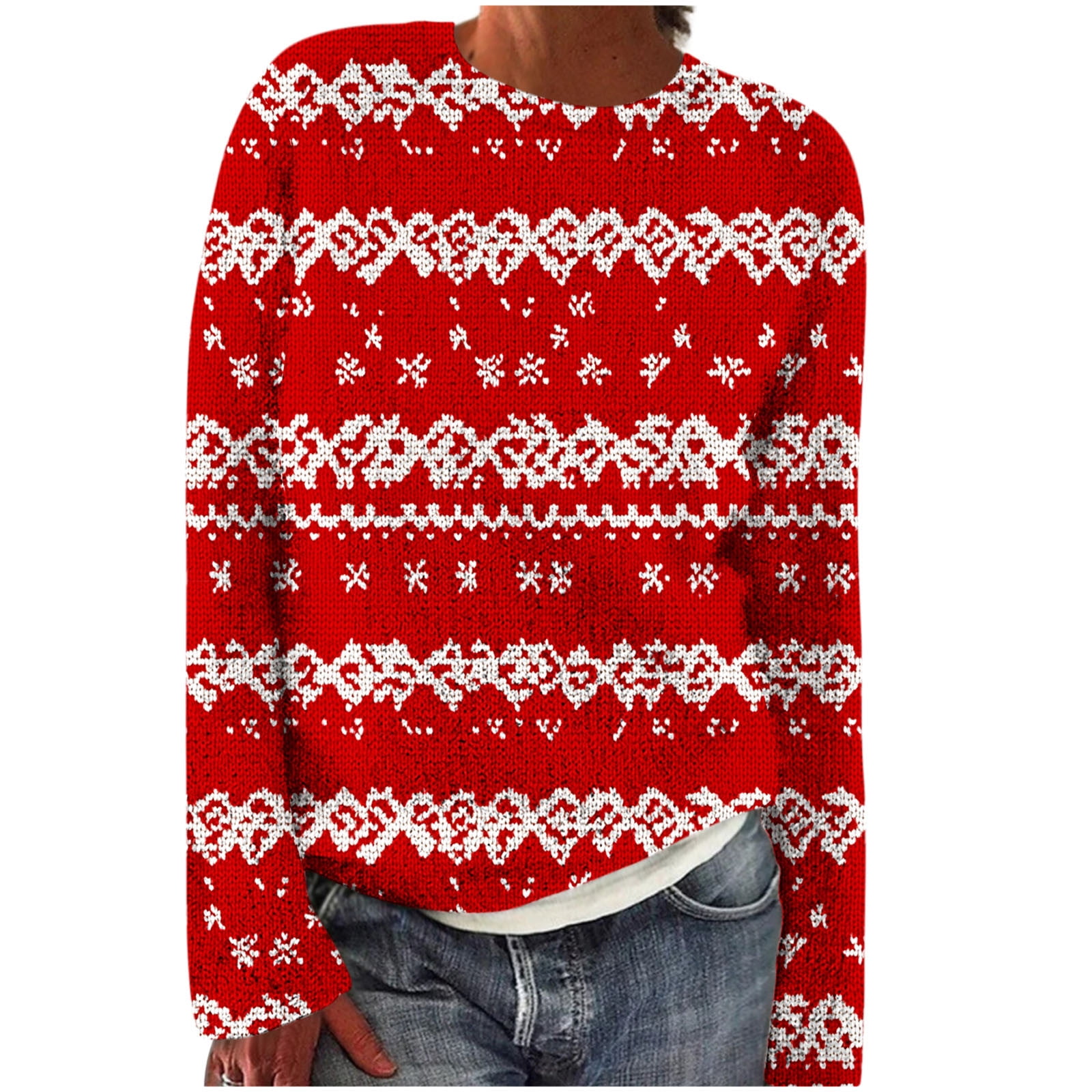 ASDFVBKG 2025 Christmas Flannel Sweatshirts For Women Round Neck Long Sleeve Lightweight Fleece Santa Claus Graphic Sweatshirts Dressy Oversized Women Xm