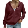 thumbnail image 1 of bnaln Hoodies for Women Waffle Casual Long Sleeve Sweatshirts Oversized Zip Up Jackets Loose Hooded Sweatshirt Coats Workout Gym Sports Outdoor Sportwear Activewear with Pockets, 1 of 9