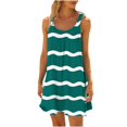 thumbnail image 1 of bnaln Ladies Dresses Womens Summer Beach Sundress Cover Ups Striped Printed Above the Knee Dresses Athletic Casual Short Tank Dress Tshirts Dresses Sleeveless Mini Dress, 1 of 5