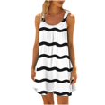 thumbnail image 1 of bnaln Ladies Dresses Womens Summer Beach Sundress Cover Ups Striped Printed Above the Knee Dresses Athletic Casual Short Tank Dress Tshirts Dresses Sleeveless Mini Dress, 1 of 5