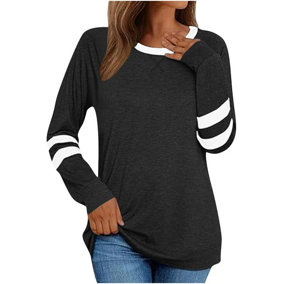 bnaln Long Sleeve Tops Womens Blouses Crew Neck Dressy Casual Flowy Tees Shirts Tunic Tops Women Tops Loose Fit T-Shirts Baggy Comfy Pullover Basic Tshirts Y2K Going Out Tops