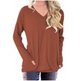thumbnail image 1 of bnaln Long Sleeve Tops Womens T Shirts Casual Tunic Tops Dressy Shirts for Leggings V Neck Spring Loose Pullover Blouse Comfy Lightweight Sweatshirts Plus Size Tshirts Basic Plain Tees, 1 of 4