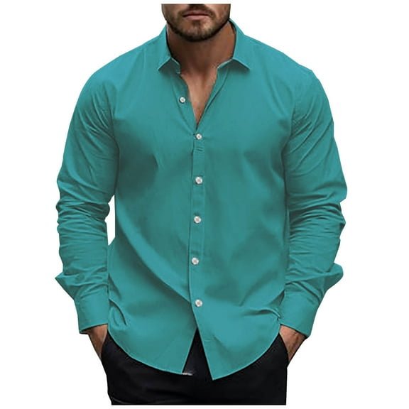 bnaln Men's Long Sleeve Dress Shirt Business Casual Modern Slim Fit Button Down Shirts Casual Summer Beach Wedding Shirt Stretch Regular Fit Shirts Lightweight Work Office Outfits