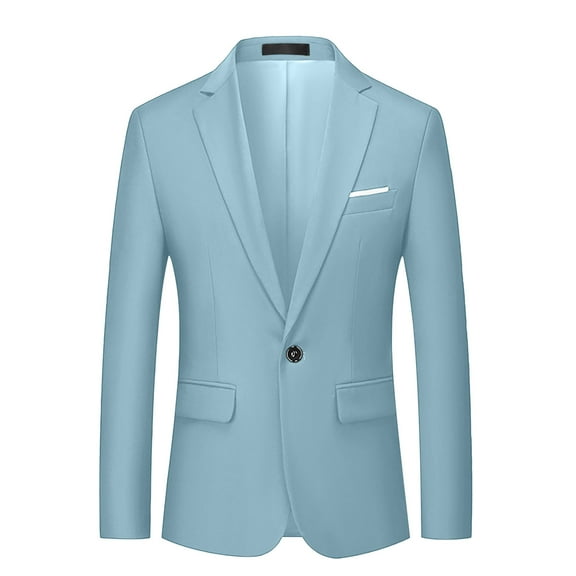 bnaln Men's Suits & Blazers One Button Suit Jacket Elegant Solid Color Blazers Slim Fit Lightweight Sport Coats Blazer Party Business Wedding Suit Coat for Men Prom Formal Blazer