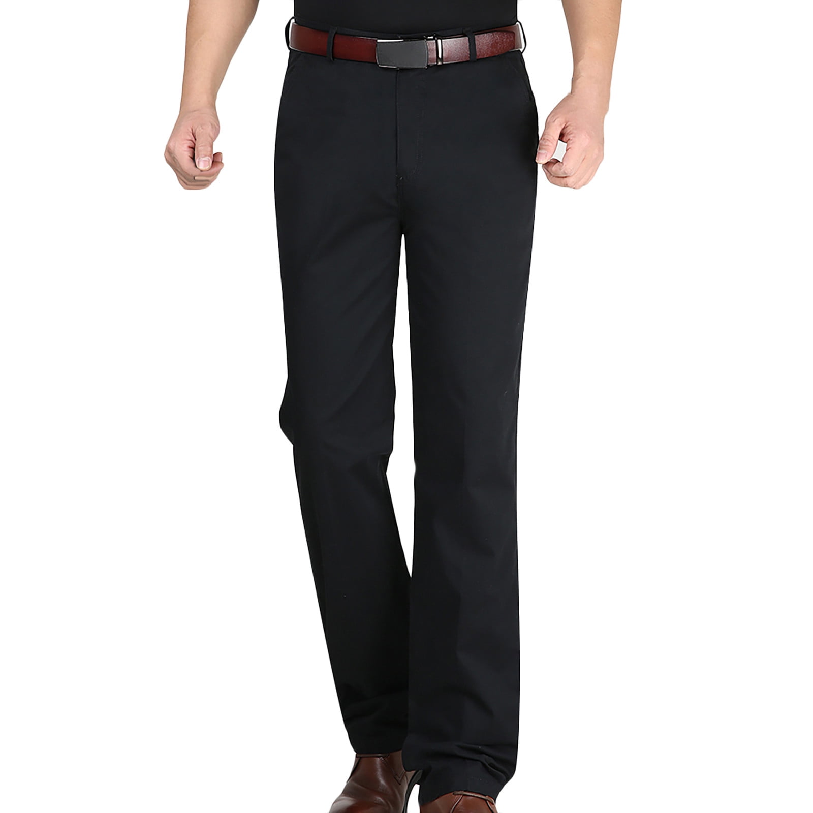 bnaln Mens Dress Pants Simple Comfy Long Trousers with Pocket Business ...