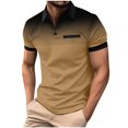 thumbnail image 1 of bnaln Mens Polos Shirts Short Sleeve Gradient Color Gym Workout Golf T-Shirt Casual Fashion V Neck Button Down Tops Athletic Tennis Shirts Loose Casual Hawaiian Beach Vacation Clothes, 1 of 2