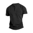 thumbnail image 1 of bnaln Mens Short Sleeve T-Shirts Fashion Casual Front Placket Basic Henley T-Shirts Summer V-Neck Shirt with Pocket, 1 of 6