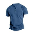 thumbnail image 1 of bnaln Mens Short Sleeve T-Shirts Fashion Casual Front Placket Basic Henley T-Shirts Summer V-Neck Shirt with Pocket, 1 of 7