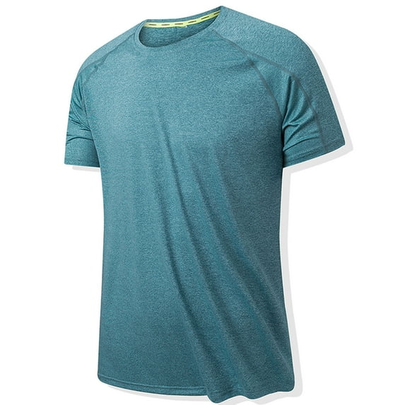 bnaln Mens T-Shirts Short Sleeve Round Neck T-Shirt Athletic Running Workout Fishing Top Tee Performance Shirts Plus Size,Green,Size XL