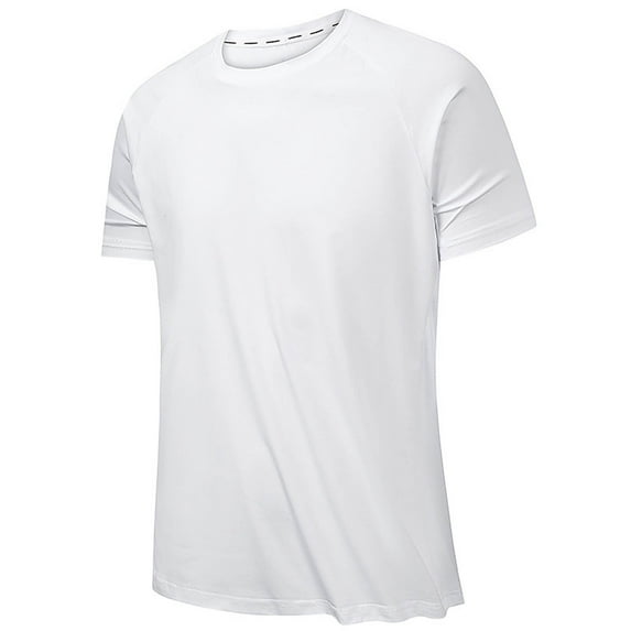 bnaln Mens T-Shirts Short Sleeve Round Neck T-Shirt Athletic Running Workout Fishing Top Tee Performance Shirts Plus Size,White,Size XXL