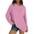thumbnail image 1 of bnaln Oversized T Shirts for Women Long Sleeve Shirts Spring Tops Casual Crewneck Loose Fit Pullover Dressy Blouses Lightweight Sweatshirts Jumpers Baggy Tshirts Trendy Clothes, 1 of 9