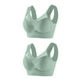 thumbnail image 1 of bnaln Sports Bras for Women 2PCS No Underwire Seamless Bralettes V Lace Wireless Bra Soft Support Everyday Bras Workout Stretchy Liftup Bra Comfy Yoga Bras, 1 of 2