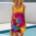 thumbnail image 1 of bnaln Summer Beach Sundress for Women 2024 Plus Size Casual Mini Dress Cute Printed Loose Shift Sling Dress Lightweight Breathable Sleeveless Dress Girl's Dresses Cover Ups Holiday, 1 of 6