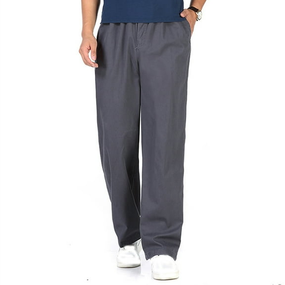 bnaln Sweatpants for Men Cotton Casual Cargo Pants with Pocket Straight Leg Stretch Comfy Outdoor Trouser