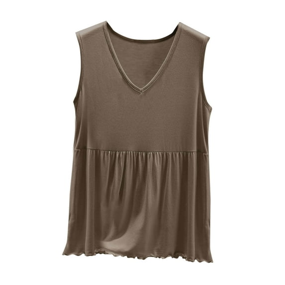 bnaln Tank Tops for Women Summer V Neck T Shirts Trendy Sleeveless Casual Camisole Shirts Loose Fit Pleated Tshirt Basic Tees Going Out Tops Daily Beach Vacation Outfits Loungewear