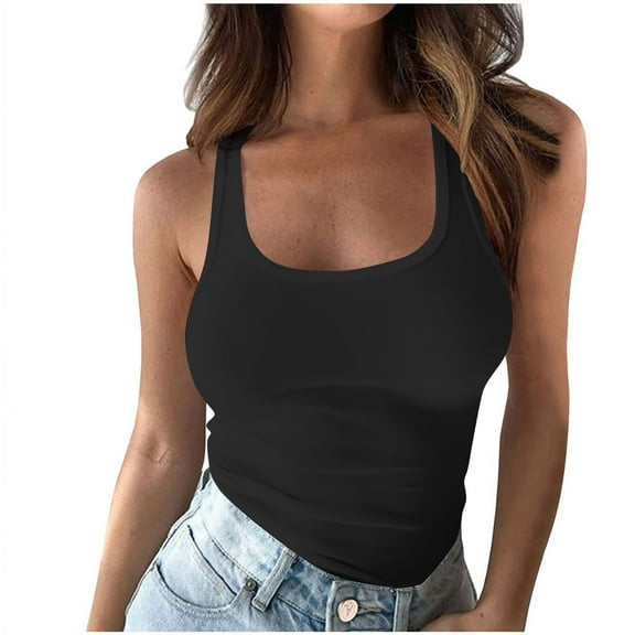 bnaln Tank Tops for Women Y2K Going Out Tops Casual Camisole Racerback Summer Workout Tops Sleeveless Trendy Vest Cami Shirts Slim Fit Tshirts Basic Tees Fashion Clothes