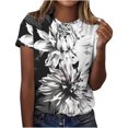 thumbnail image 1 of bnaln Tshirts Women Summer Short Sleeve Tops Casual Floral Printed T Shirts Elegant Crew Neck Tees Ladies Blouses Plus Size Petite Top Basic Going Out Work Holiday Clothes, 1 of 4