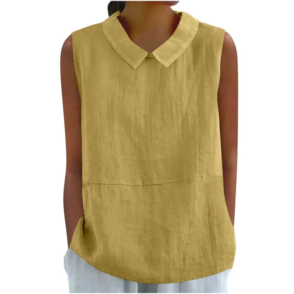 bnaln Vest Tops Women Babydoll Sleeveless Shirts Summer Tank Tops Casual Camisole Tunic Blouses Dressy Elegant Shirts Solid Color Trendy Loose Fit Tees Shirt Going Out Top