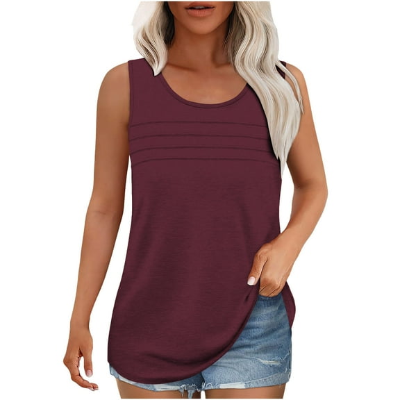 bnaln Vest Tops Women Summer Tank Tops Sleeveless Loose Fit Casual Flowy Tank Tops Racerback Tank Shirt Casual Camisole Blouses Basic Tees Shirts Y2K Cami Shirts Going Out Tops