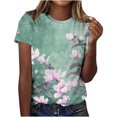 thumbnail image 1 of bnaln Women Summer T Shirt Plus Size Loose Stylish Hawaiian Fancy Blouse Tops Girl Short Sleeve Graphic Casual Shirt Beach Party Tees Comfy Crew Neck Pullover Sales, 1 of 4