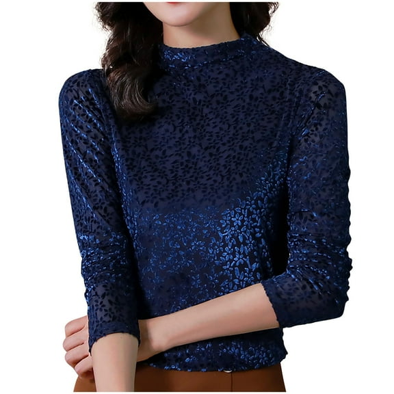 bnaln Women Tops Velvet Shirts Turtleneck Long Sleeve T Shirts Dressy Casual Blouses Lightweight Pullover Ladies Jumpers Slim Fit T-Shirt Tunic Blouses Basic Tees Shirts Underwear