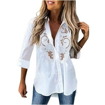 bnaln Women's Cardigans Dressy Casual Blouses Elegant Tunic Tops Lace Embroidered Hollow Out Long Sleeve Shirts Casual Business Office Work Tops Trendy Spring Blouses Fall Outfits