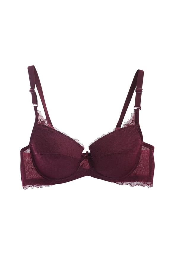 Women's Lace Bra Full Coverage Floral Lace Underwired Bra Plus Size Non Padded Comfort Bra Ladies Bras Everyday Bras Push up Bras for Women Lace Brassiere Seamless Bra