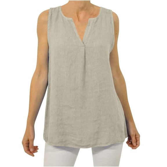 bnaln Women's Summer Tank Tops Plus Size Loose V-Neck Sleeveless T Shirts Comfy Solid Color Camisole Sports Gym Work Shirts Casual Vest Tee Tunic Ladies Classic Cami