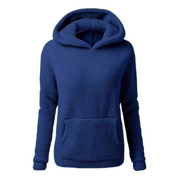 bnaln Womens Oversized Hoodies Long Sleeve Fuzzy Pullover Sherpa Fleece Jackets Solid Color Sport Hoodie Cozy Athletic Sweatshirt Dressy Casual Lightweight Jackets Coats with Pocket