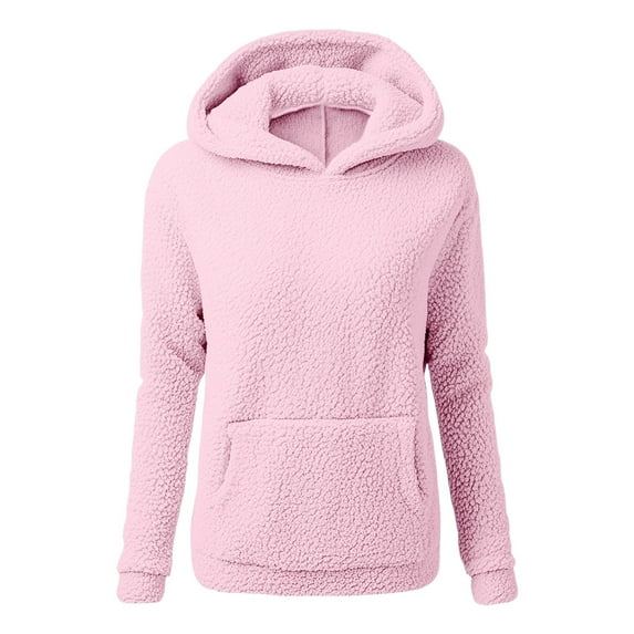 bnaln Womens Oversized Hoodies Long Sleeve Fuzzy Pullover Sherpa Fleece Jackets Solid Color Sport Hoodie Cozy Athletic Sweatshirt Dressy Casual Lightweight Jackets Coats with Pocket