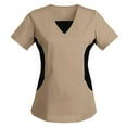 thumbnail image 1 of bnaln Womens Scrub_Tops Fashion Work Uniform T-Shirts V Neck Short Sleeve Shirts Top Tunic Blouse Loose Comfy Pullover Ladies Tops Working Uniform Blouses Workwear with Pocket, 1 of 3