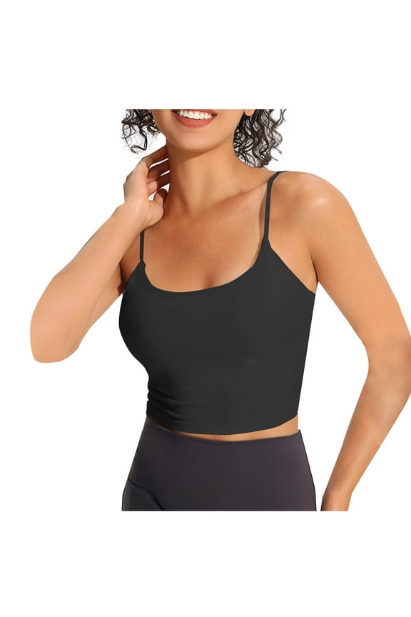 Womens Summer Tank Tops with Built in Bra ( Removable Padded ) Spaghetti Straps Sleeveless Camisole Teen Girls Y2k Going Out Crop Tops Basic Cami Shirts Tunic Vest Blouses