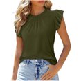 thumbnail image 1 of bnaln Womens Summer Tank Tops Crew Neck Ruffled Sleeveless Babydoll Peplum Tops Elegant Tunic Shirts Loose Fit Casual Camisole Vest Basic Cami Shirts Beach Vacation Trendy Outfits, 1 of 7