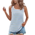 thumbnail image 1 of bnaln Womens Summer Tank Tops Striped Sleeveless Cami Shirts Going Out Tunic Tops Crewneck Camisole Vest Blouse Loose Fit Flowy Tshirts Spring Beach Vacation Outfits Fashion Clothes, 1 of 9