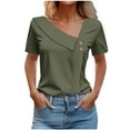 thumbnail image 1 of bnaln Womens Summer Tops Dressy Caual Blouses for Women V Neck Fashion Printed Tees Comfy Button Down Short Sleeve Pullover Trendy T Shirts Henley Shirts Tunic Tops, 1 of 5