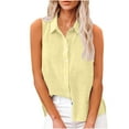 thumbnail image 1 of bnaln Womens Tank Tops Summer Casual Cotton Linen Shirts Sleeveless Henley Shirts Loose Button Casual Cami Shirts Lapel Solid Vest Tops Baggy Plain Camisole Tunic Blouses, 1 of 7