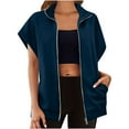 thumbnail image 1 of bnaln Womens Tops Summer Shirts Shorts Sleeve Lightweight Cardigans Jackets Full Zipper Open Front Lady Jacket Coats Dressy Casual Spring Spring Cardigan Outwear Trendy Outfits, 1 of 7