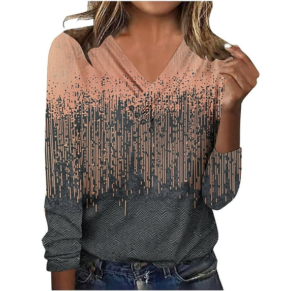 bnaln Womens Tops V Neck Long Sleeve Jumpers Trendy Boho Floral Print Tees Blouse Dressy Casual Blouses Loose Fit Pullover Shirts Tunic Sweatshirts Beach Vacation Fall Clothes