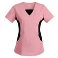 thumbnail image 1 of bnaln Womens Tops Working Uniform Blouses Ladies Summer Tops V-Neck Short Sleeve Loose T-Shirt Dressy Casual Work Blouses Tunic Tees Office Uniform Shirts Working Tshirts Workwear, 1 of 3