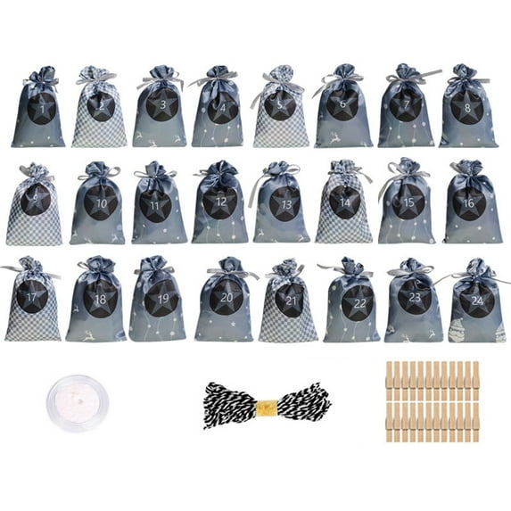 bobasndm Drawstring Gift Bag 24pcs Christmas Gift Bags Exquisite Single-layer Fabric with Dustproof Mesh Lace Opening Festive Packaging