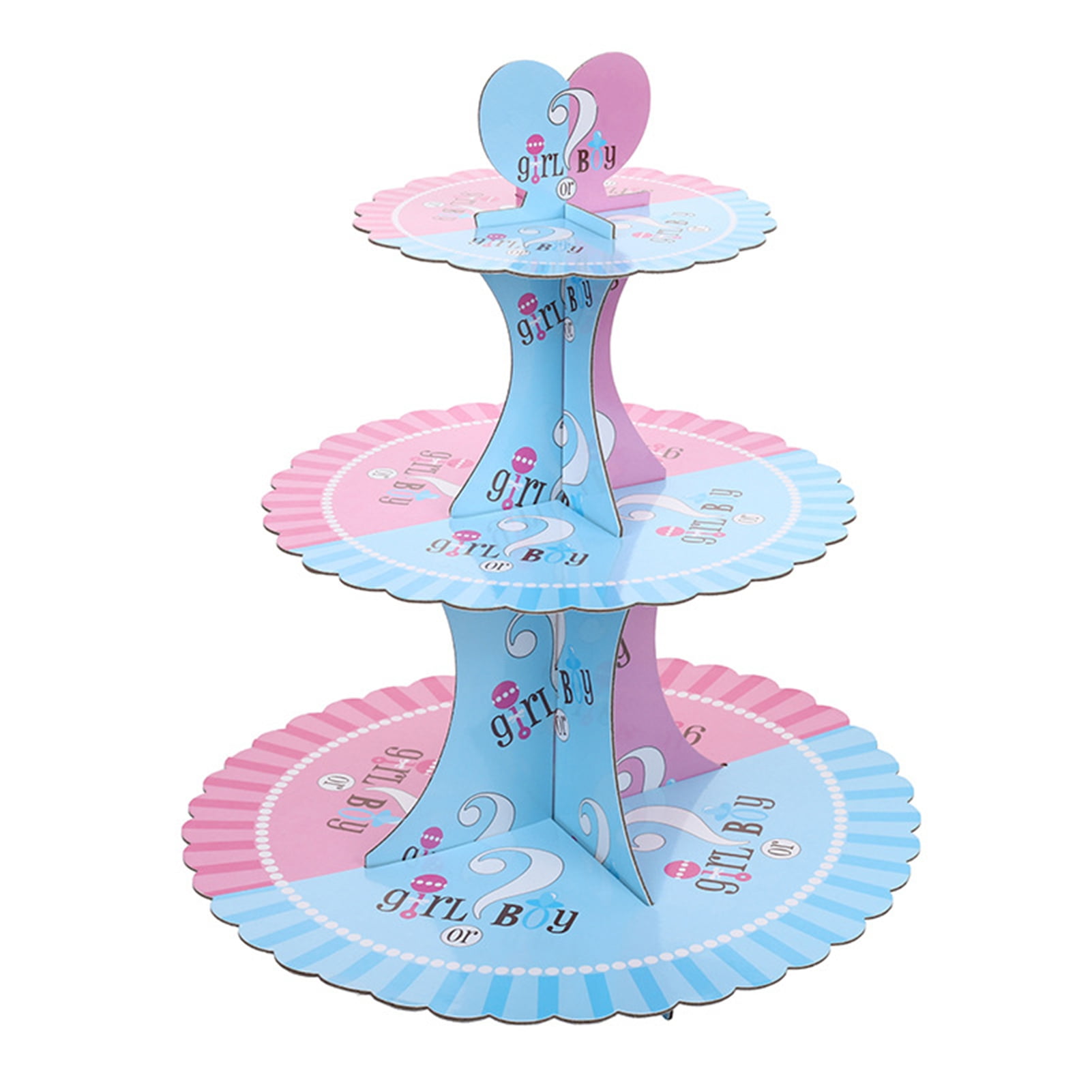 bobasndm Gender Reveal Cake Stand Gender Reveal Cupcake Stand 3tier