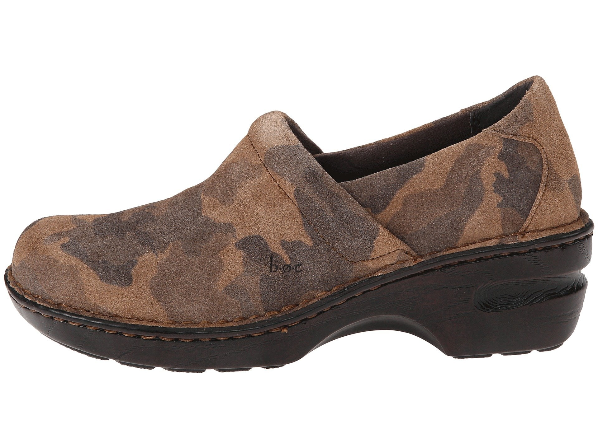 BOC By Born Womens Peggy Tan Camo Suede Slip On Clog Mule 6.5 M US Walmart