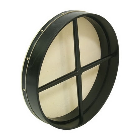 bodhran, 18"x3.5", fixed, black, cross