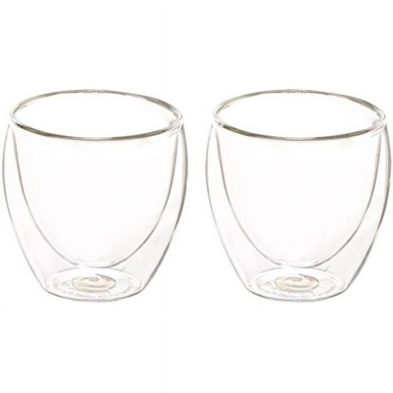 Bodum Bistro Coffee Mug, 10 Ounce (2-Pack), Clear & Pavina Glass,  Double-Wall Insulated Glasses, Clear, 8 Ounces Each (Set of 2)